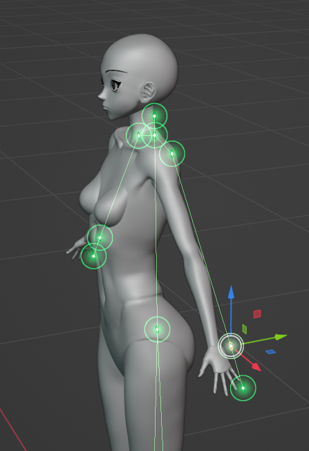 Screenshot of the marker adjustment operation in the Blender Auto-Rig Pro (ARP) add-on
