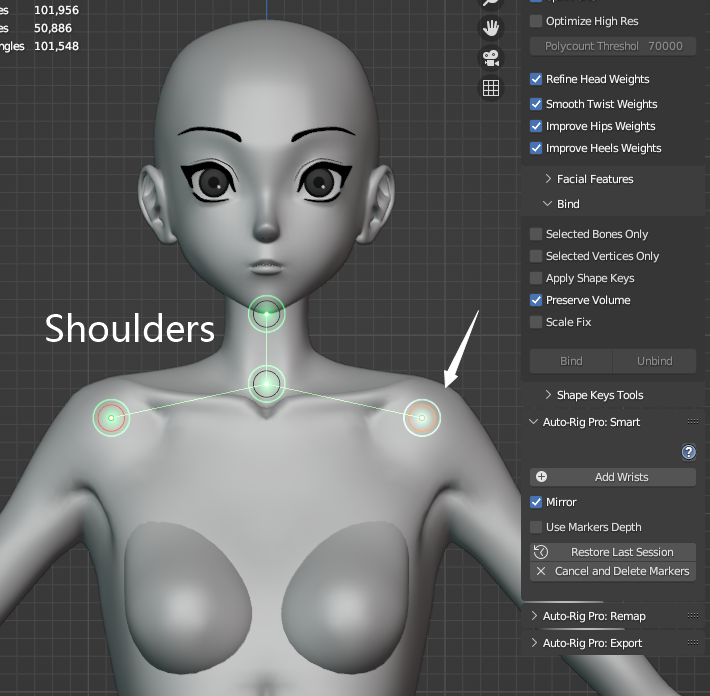 Screenshot of the Get Selected Objects operation in the Blender Auto-Rig Pro (ARP) add-on