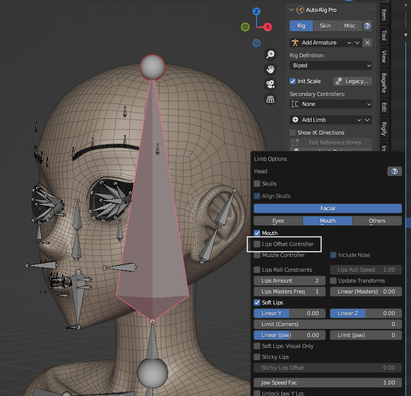 Screenshot of the Get Selected Objects operation in the Blender Auto-Rig Pro (ARP) add-on